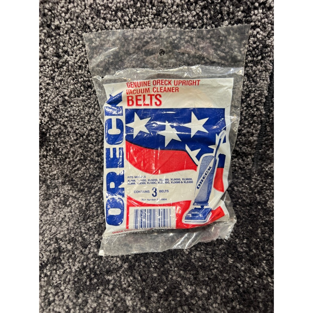 NOS Brand New Genuine Oreck Upright Vacuum Cleaner Belts 3 Pack Part 010-0804